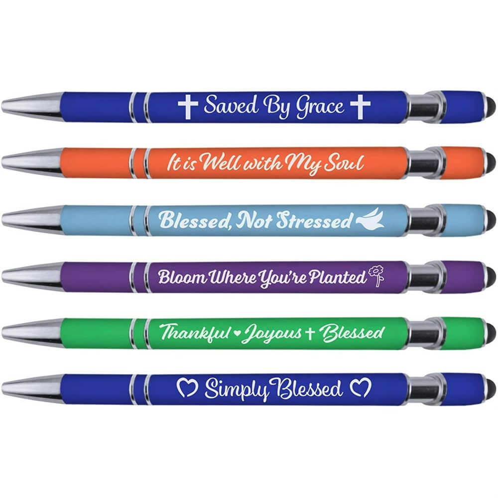 Greeting Pen Christian Inspirational Pen Set with Soft Touch Coated