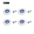 thumbnail image 1 of MYG pour Rouleaux de Porte de Douche de Rechange Diamètre de Roue 26 mm Coureurs Réglables Roues en Nylon Vis en Acier Inoxydable pour Enceintes Cabines Lot de 4, 1 of 8