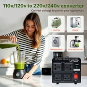 LVYUAN 1500 Watts Voltage Converter 110V to 220V / 220V to 110V Power Converter Step Up & Down Transformer
