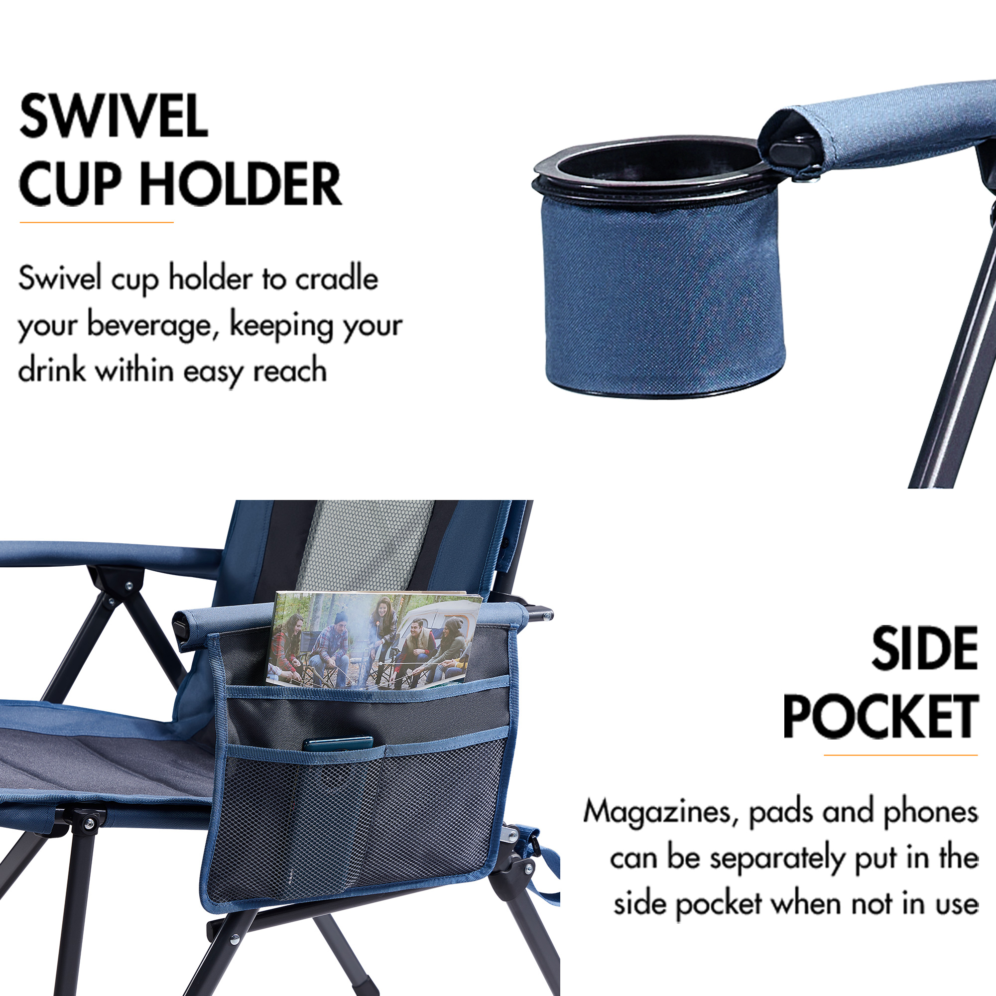 Portal Folding High Back Camping Chair - 400 lb Capacity photo 4