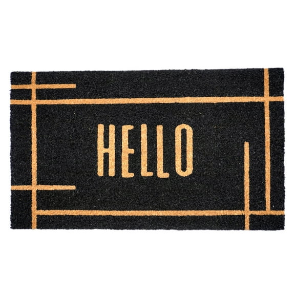 Calloway Mills 107391729 Modern Black Hello Doormat 17" x 29"
