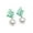 Green, variant on Opolski 1 Pair Ear Studs Coral Shape Faux Pearl Jewelry Cute All Match Lightweight Stud Earrings for Dating