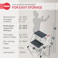 thumbnail image 4 of Hailo MK60 Mini Steel Step Stool with Anti-Slip Stairs & 330 lbs Capacity, White, 4 of 11