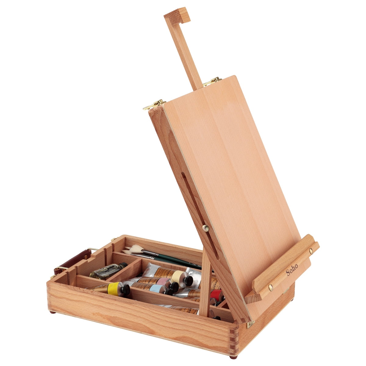 Master Artist Oil Paint Set Includes Wood Art Supply Carrying Case Sketchbox w/ Easel