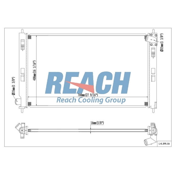 REACH 41-2979 Radiator for Lancer 2008, Automotive Radiator Replacement Part
