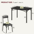 thumbnail image 5 of Dining Table Set for 4, Metal and Wood Kitchen Table and Chairs for Small Space, Black, 5 of 6