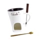 thumbnail image 3 of Juego de olla para fondue y calentador de mantequilla. Olla para fondue de queso. Sirviendo queso para bodas. Blanco, 3 of 9