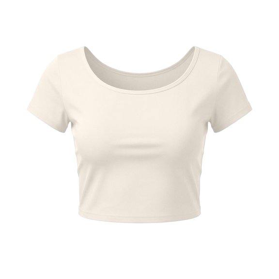 yillto Girls Basic Short Sleeve Shirts Crop Slim Tee Crew Neck Spring Summer Fashion Going out Tshirts