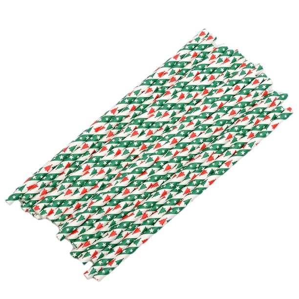 de Navidad desechables Multicolor Beber Paja Decoración de Navidad para Restaurantes Navidad C