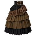 thumbnail image 6 of Steampunk Victorian, Tiered Skirt Corset, Belt Ruffled Gothic, Long Skirt Vintage, Steampunk Victorian Tiered Skirt With Corset Belt Ruffled Gothic Long Skirt for Fall Festival, Brown L, 6 of 9