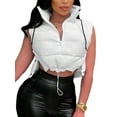 thumbnail image 2 of Blotona Women 's Zipper Stand Collar Sleeveless Padded Cropped Puffer Vest Winter Lightweight Crop Vest Padded Gilet, 2 of 7