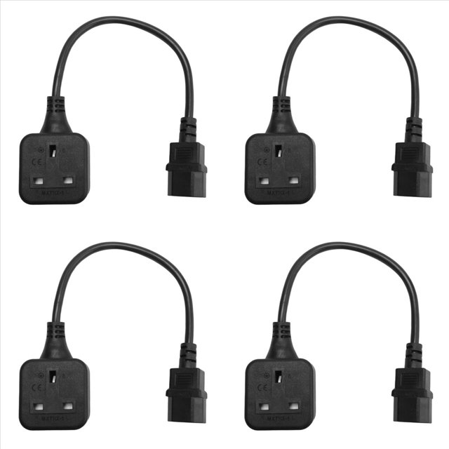 4X IEC320 C14 A UK BS1363A de Corriente, IEC C14 Macho A UK 3Pin Hembra Cable Adaptador de Corriente para PDU UPS (0,)