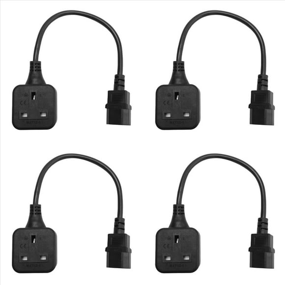 4X IEC320 C14 A UK BS1363A de Corriente, IEC C14 Macho A UK 3Pin Hembra Cable Adaptador de Corriente para PDU UPS (0,)