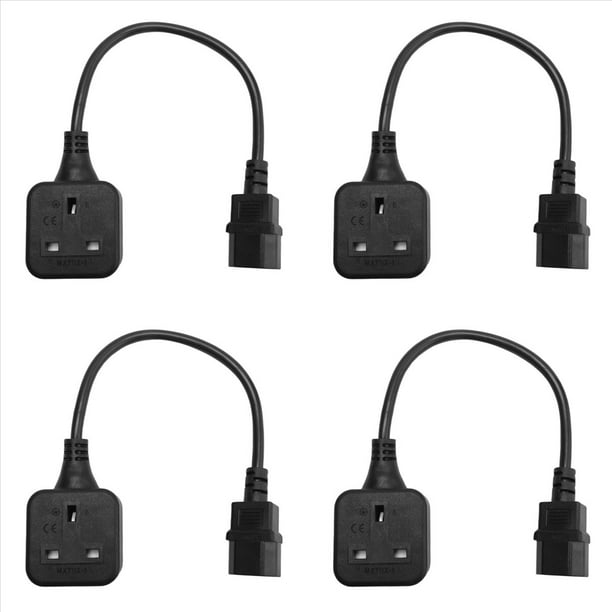 4X IEC320 C14 A UK BS1363A de Corriente, IEC C14 Macho A UK 3Pin Hembra Cable Adaptador de Corriente para PDU UPS (0,)