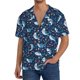 thumbnail image 1 of Fotbe Sea Sharks Camisa Estampada de Manga Corta para Hombre, Casual de Verano, Estilo Playero, Sin Arrugas-Small, 1 of 5