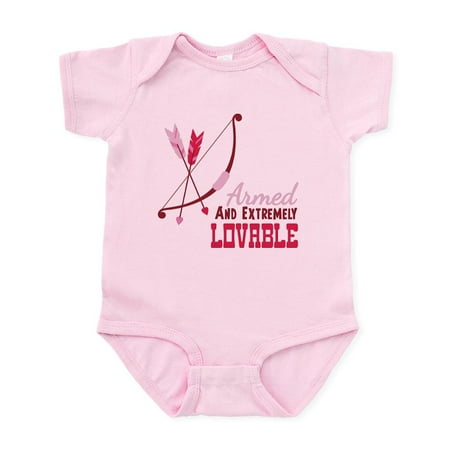 

CafePress - Armed AND EXTREMELY LOVABLE Body Suit - Baby Light Bodysuit Size Newborn - 24 Months