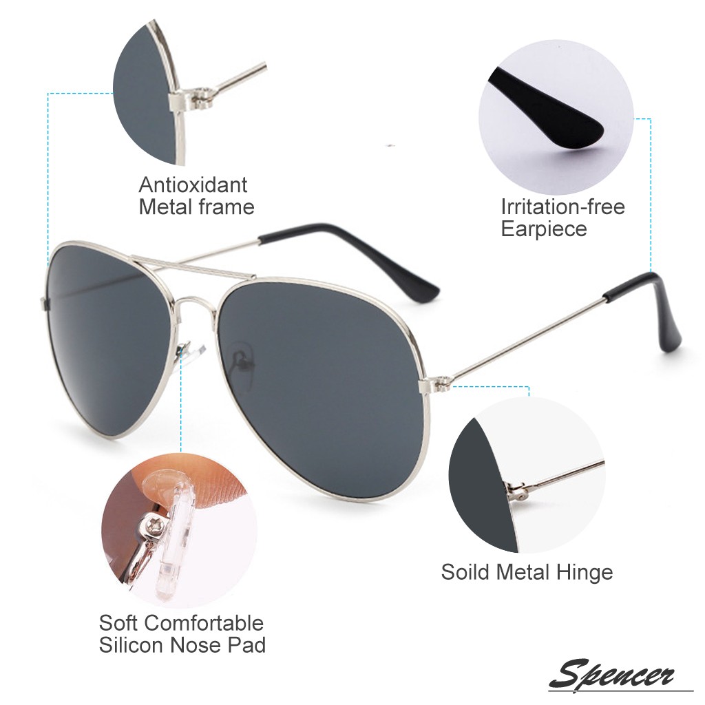Spencer Retro Aviator Sunglasses Ultralight Driving UV400 Mirrored Outdoor Glasses for Men Women - image 4 of 8
