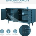 thumbnail image 3 of Modern 4-door Sideboard With Convex Pattern - Navy, Versatile Elegance In Navy Doors And Function, 3 of 7