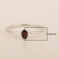 thumbnail image 5 of Bezel Set 5X3mm Oval Cut Garnet 925 Sterling Silver Solitaire Women Stacking Ring, 5 of 7