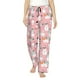 thumbnail image 1 of Balery Cute Pink Snowman Cat Pantalones de pijama para mujer, pijamas ultraligeros, pantalones de estar por casa-Small, 1 of 6
