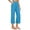 Blue, variant on Cotton Linen Gauze Capri Pants for Women High Waist Wide Leg Cropped Pants with Pockets Casual Lightweight Straight Leg Trousers for Summer Work Navy M
