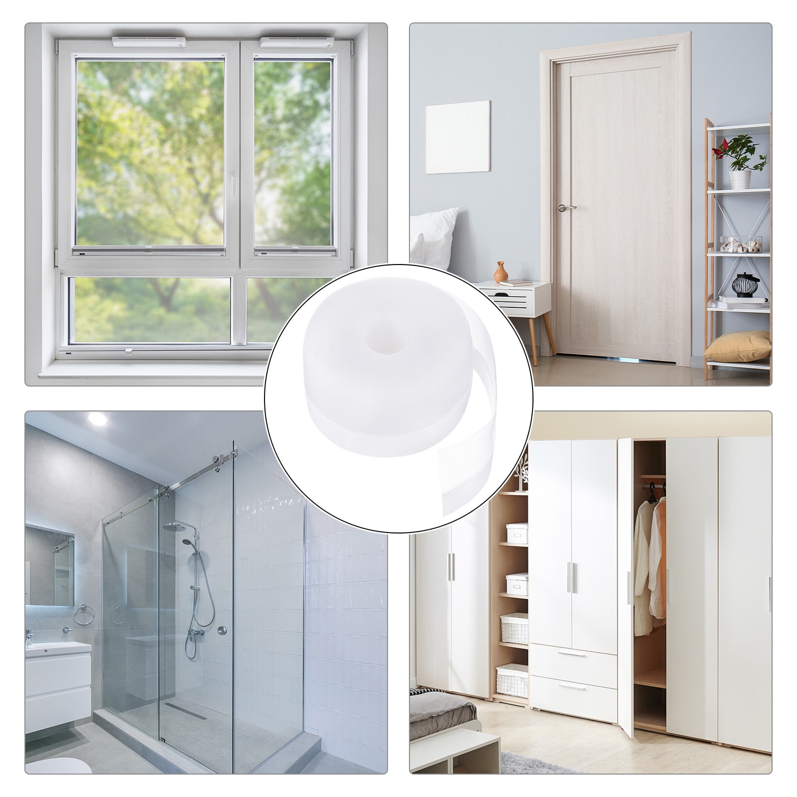 REGALWOVEN Weather Stripping Door Seal Strip for Door Draft Stopper Adhesive Tape Window House Transparent