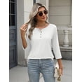 thumbnail image 6 of Zeagoo Three Quarter Sleeve Tops for Women Fall Clothes Dressy Casual Blouses Crewneck, 6 of 7