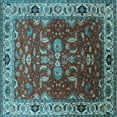 thumbnail image 1 of Ahgly Company Indoor Square Oriental Light Blue Industrial Area Rugs, 7' Square, 1 of 4