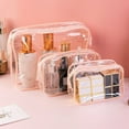 thumbnail image 5 of TNOBHG Transparent Cosmetic Travel Bags 3 Pcs/set Transparent Cosmetic Bag Set Waterproof Portable Stylish Makeup Organizer Clear Makeup Bag Set, 5 of 8