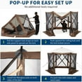 thumbnail image 6 of Aoile 10' x 10' Pop Up Gazebo Tent, 6-Sided Portable Outdoor Canopies with Carry Bag for Camping Party Backyard, Brown, 6 of 8