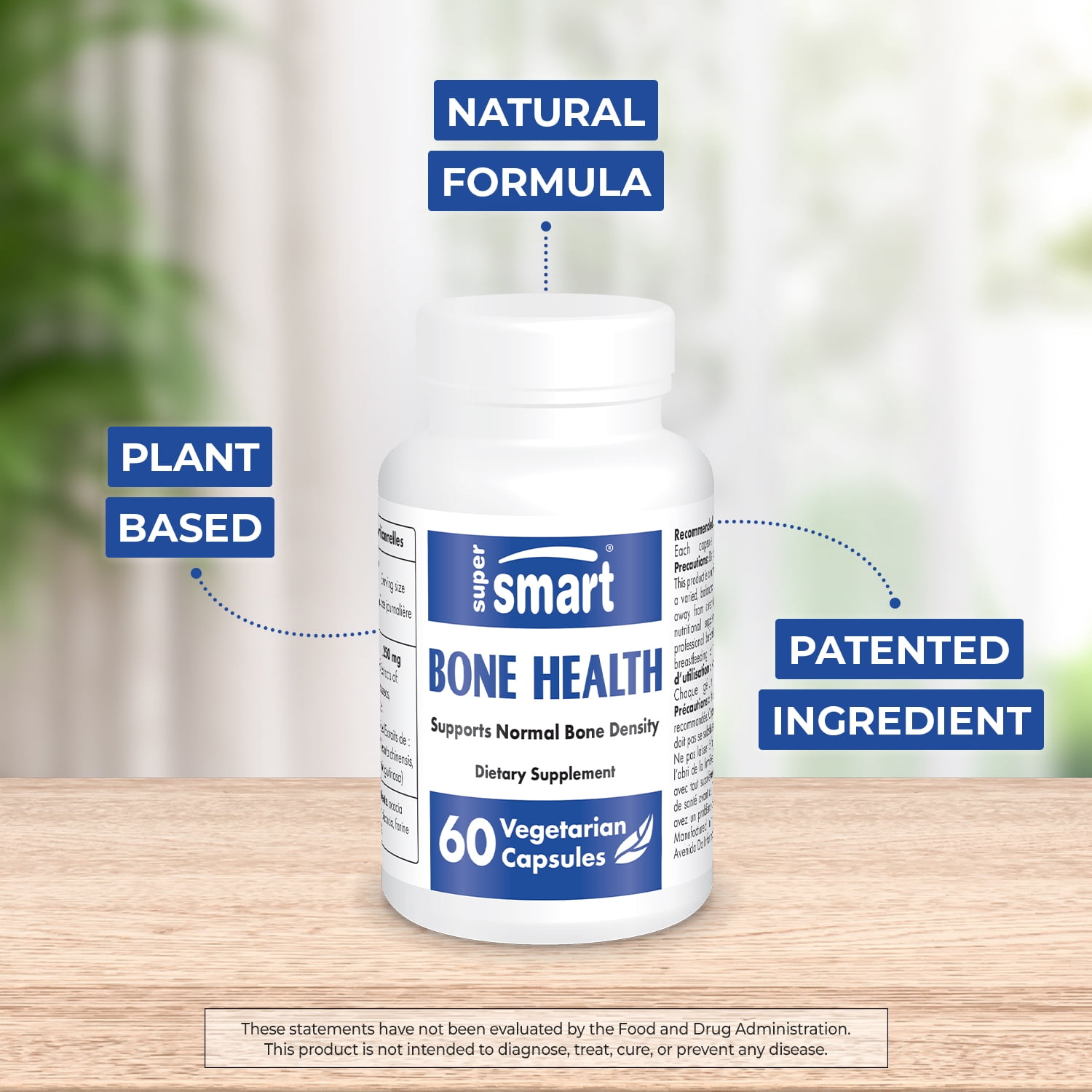 SuperSmart - Bone Health Supplement - Osteosine with Astragalus, Cuscuta, Eucommia, Rehmannia - Bone Strength | Non-GMO & Gluten Free - 60 Vegetarian Capsules
