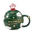 thumbnail image 5 of yotijay Ceramic Christmas Mug Coffee Mug Water Cup Decorative Creative Funny Santa Claus Green, 5 of 9