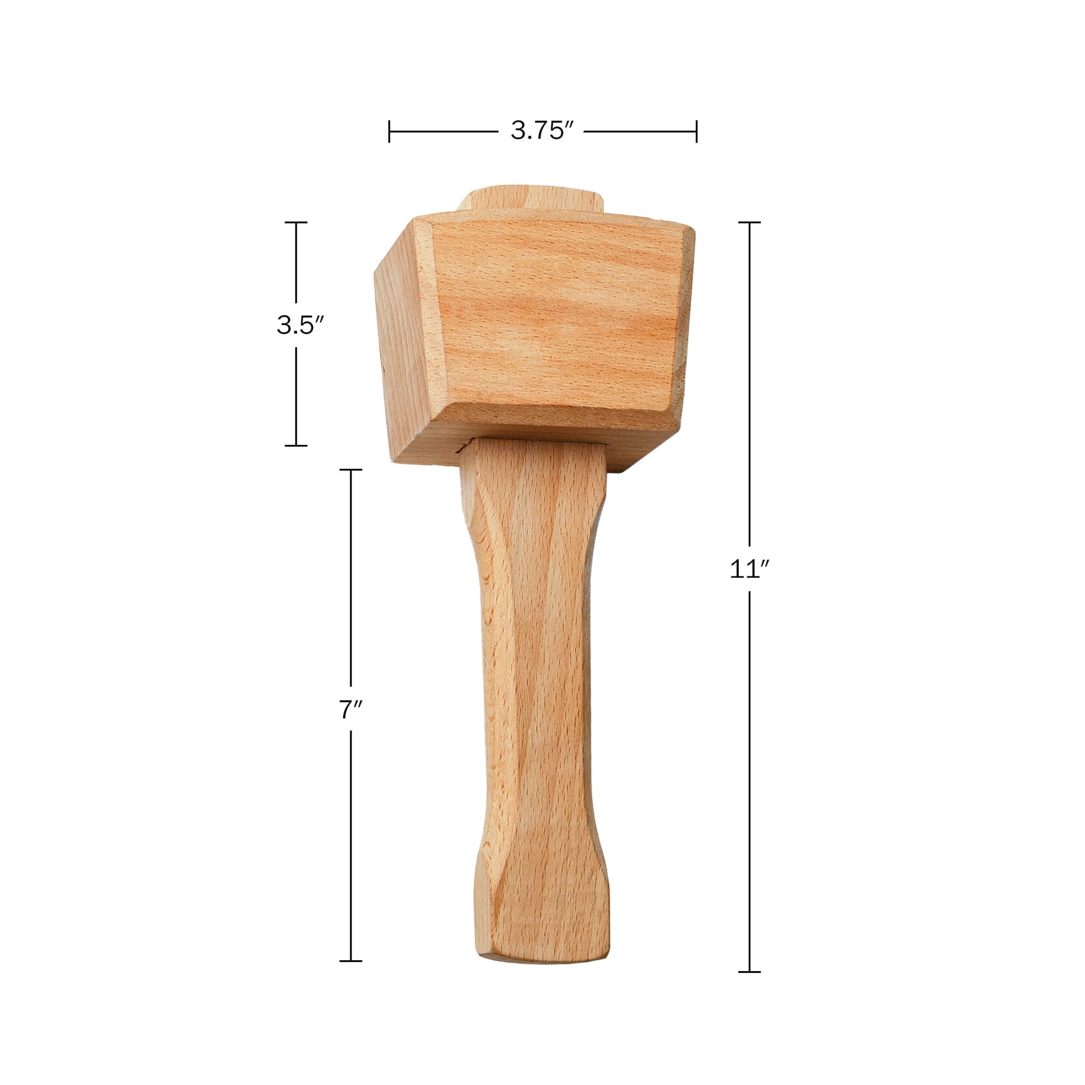 Kings County Tools Wood Mallet Hammer - 12oz Solid Beechwood Carpenters Mallet with 3.5” Head