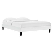 Modway Reign Twin Performance Velvet Platform Bed Frame in White