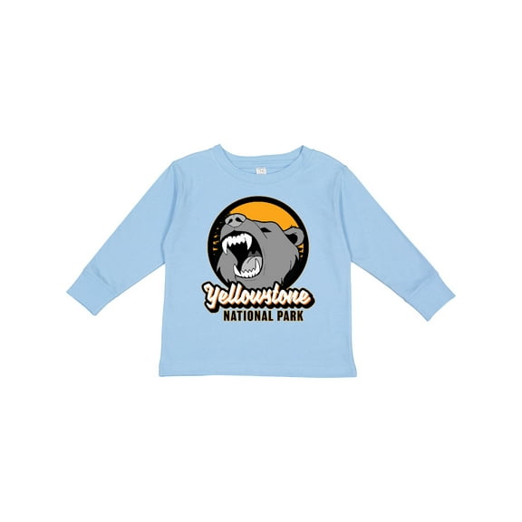 Inktastic Yellowstone Growling Bear Boys or Girls Long Sleeve Toddler T-Shirt