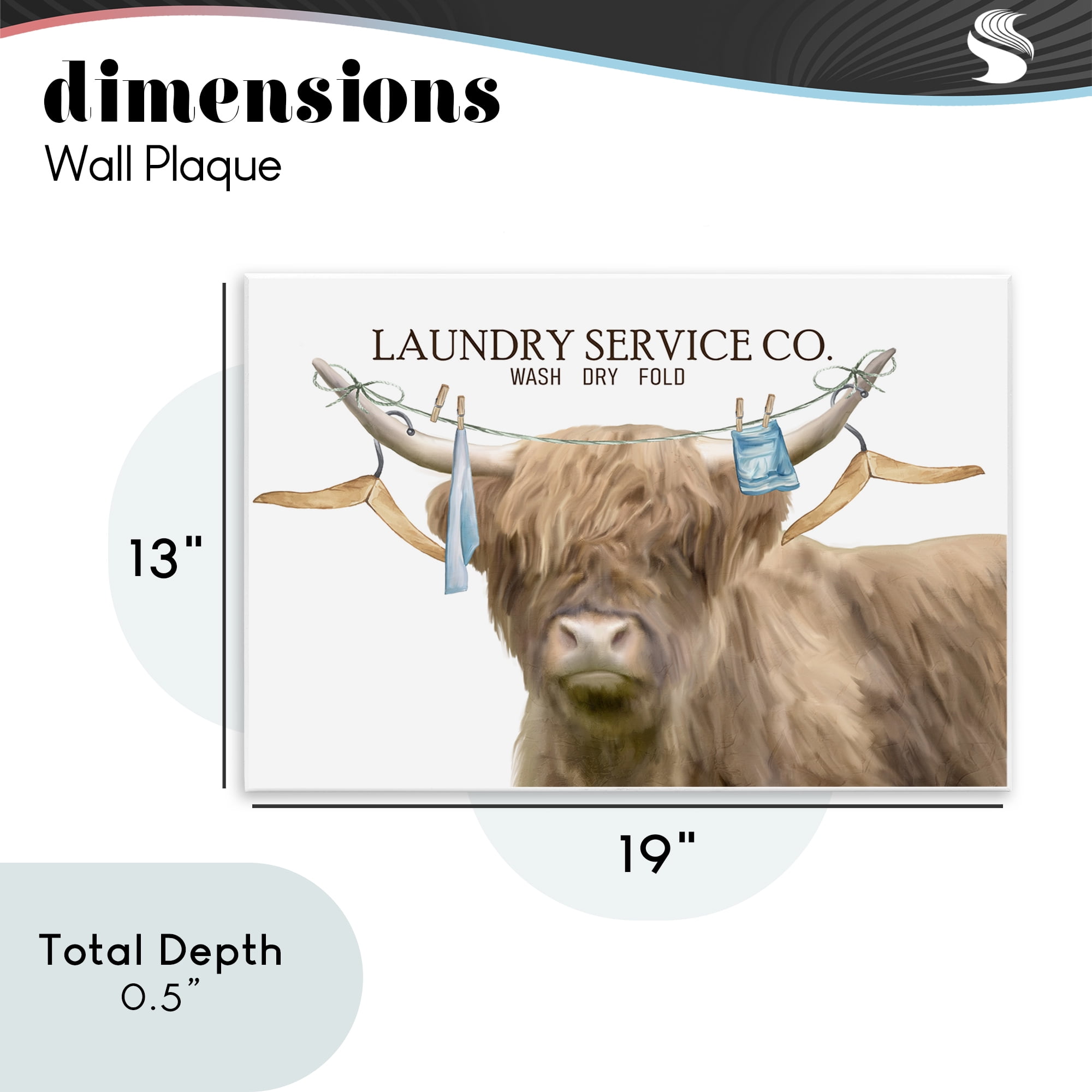 Laundry Service Cattle Wall Plaque Art, design by Kim Allen