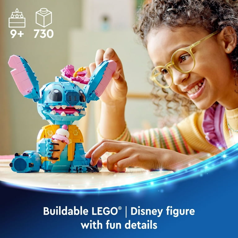 LEGO Disney Stitch Toy Building Kit Buildable Figure with Ice Cream Cone Fun Christmas Gift for Kids 43249