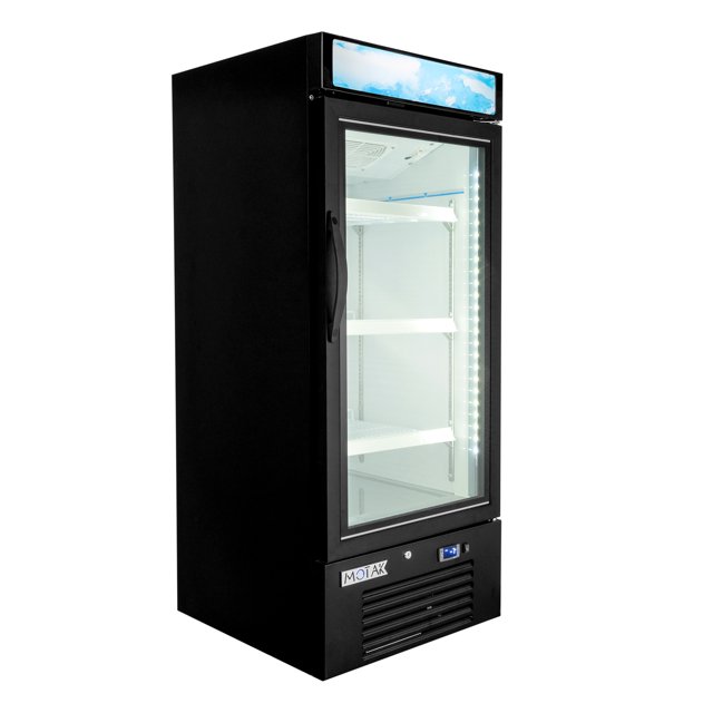 MoTak MGD-1DF-12 25" One Section Display Freezer w/ Swing Doors - Bottom Mount Compressor, Black, 115v