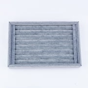 Yosoo Tray Case Velvet Display Box Storage Case Holder Organizer for Ring Earrings Cufflinks,Grey