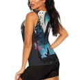 thumbnail image 3 of Balery Artistic Moon Valley Wolf Camiseta sin mangas estampada ligera para mujer, tops de entrenamiento sin mangas, camisetas de yoga transpirables de secado rápido.-Large, 3 of 7
