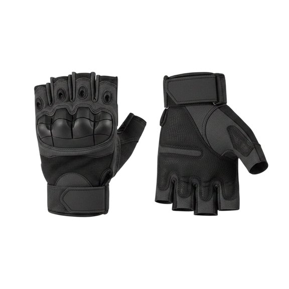 Fgnfyis Gym Gloves for Men Adult Outdoor Sports Cycling Breathable Touchscreen Half Finger Shockproof Mittens Black L