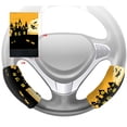 thumbnail image 1 of EREHome Happy Halloween Steering Wheel Cover Hook and Loop Covers For Car Size 10x16cm 2 PCS, 1 of 2