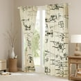 thumbnail image 4 of Retro Airplane Curtains 42"x84" Set of 2 Panels,Propeller Airplane Window Curtains & Drapes Adults,Old Fashioned Aircraft Blackout Curtains Hand Drawn Style Vintage Pattern Window Treatments, 4 of 6