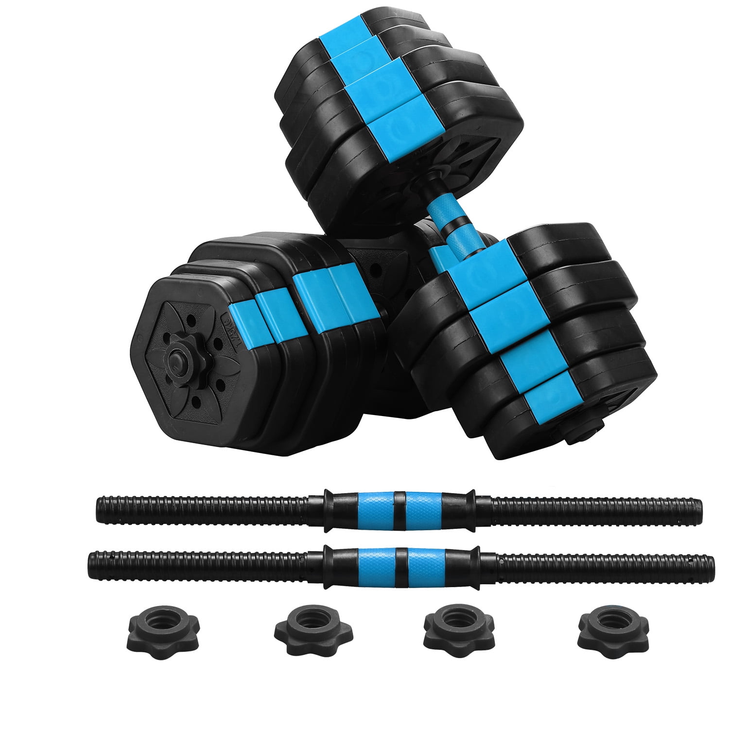 Ainfox 2 in 1 Adjustable Dumbbell Set 66 lbs, Gym Workout Dumbbell Set