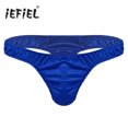 thumbnail image 2 of Lencería para hombre, bragas masculinas Gay, cordón para hombre, satén suave brillante, con volantes, Bikini de tiro bajo, suspensorio tipo Tanga, ropa interior, 2 of 5
