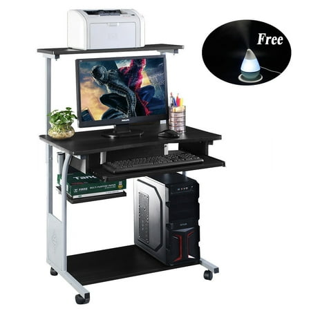 Zimtown Computer Corner Desk Rolling Laptop Home Office Study