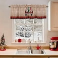 thumbnail image 2 of Merry Christmas Valances for Windows, 42 x 18in, Red Xmas Trucks Gnome Pine Tree Plaid Wooden Rod Pocket Kitchen Valance Curtain Light Filtering Window Treatments for Living Room Bedroom, 1 Panel, 2 of 7