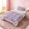 thumbnail image 2 of Erosebridal Hippie Mandala Twin Comforter Sets, Bohemian Floral Bedding Set, Purple, Gray Reversible 2pcs, 1 Comforter and 1 Pillowcase, 2 of 6