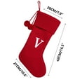 thumbnail image 4 of Red Christmas Knitted Stockings with 2 Plush Red Small Round Ball,17 Inches Knitted Christmas Stocking Decor 26 Letter Embroidery Hanging Ornaments Stockings, 4 of 4