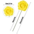 thumbnail image 2 of 25 rosas de espuma simuladas para decoración artesanal de bricolaje (en caja de 25* rosas simuladas) amarillo, 2 of 9